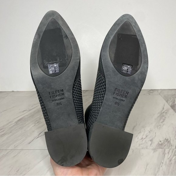 Eileen Fisher Honey Gray Knit Stretch Bootie 8 1/2 - Picture 13 of 14